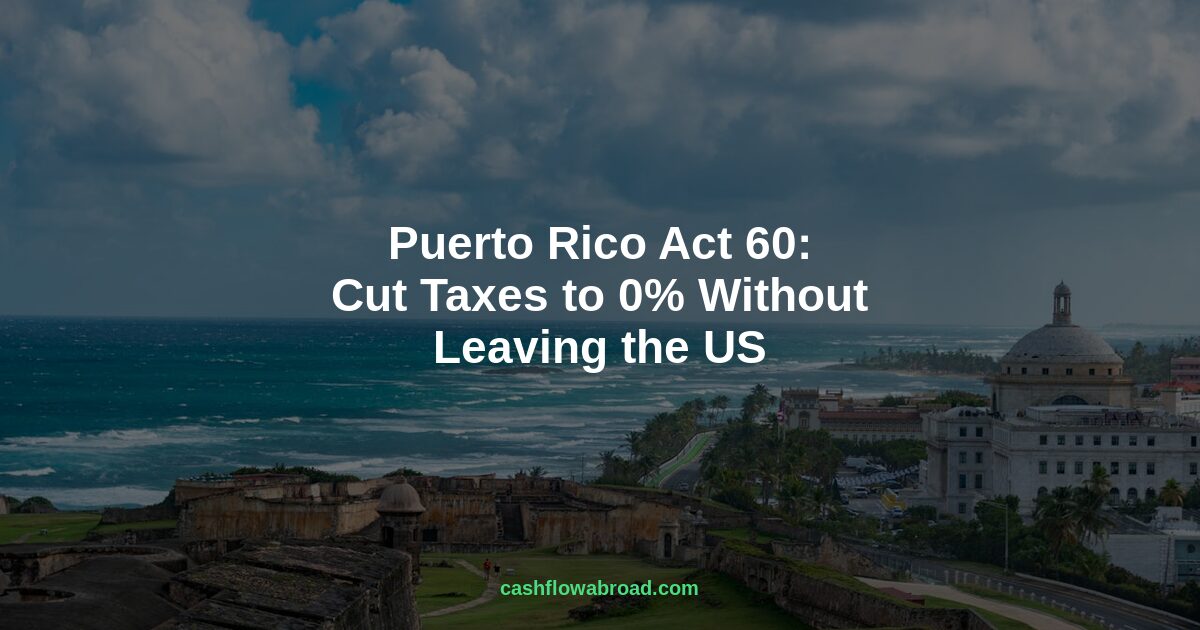 Header image for Puerto Rico Act 60: Cut Taxes to 0% Without Leaving the US