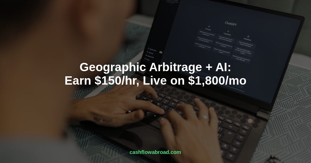 Header image for Geographic Arbitrage + AI: Earn $150/hr, Live on $1,800/mo