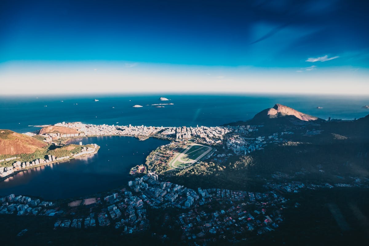 Aerial landscape view of Rio de Janeiro state, Brazil