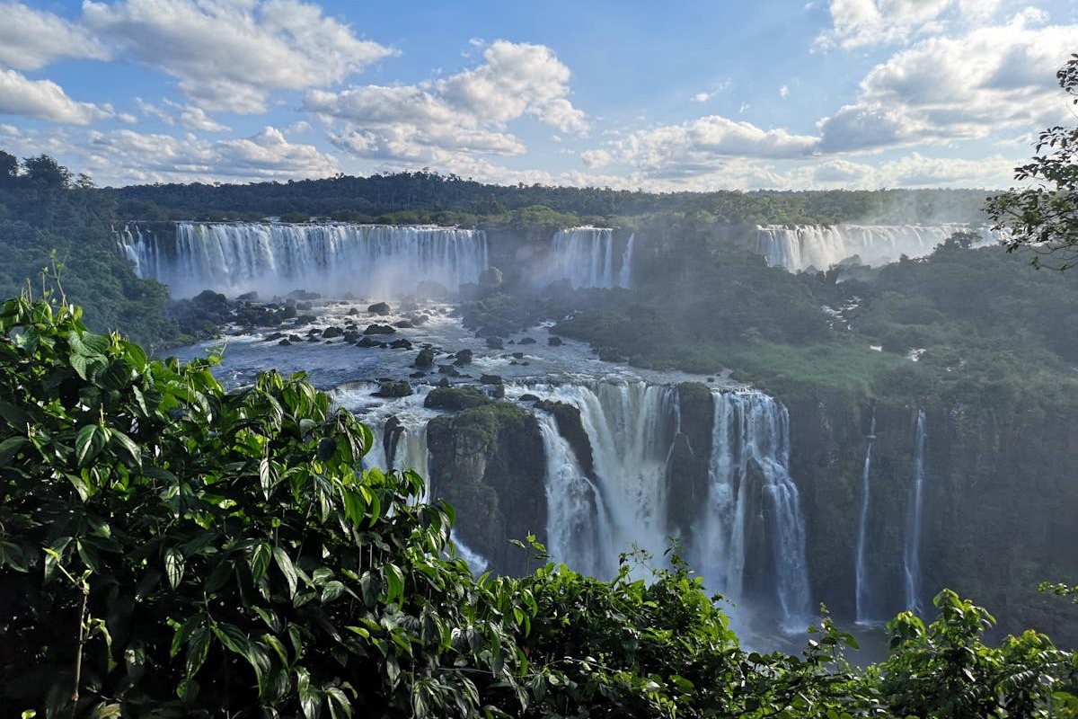 Scenic waterfall landscape in Paraguay South America