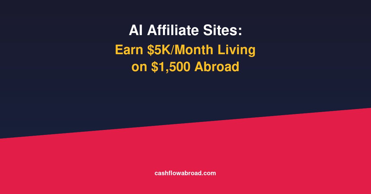 AI affiliate site earning K per month while living abroad on ,500 - digital nomad income strategy