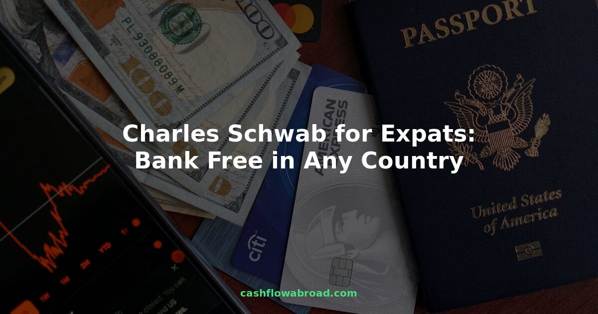Passport, credit cards, and cash on a flat surface - expat banking setup