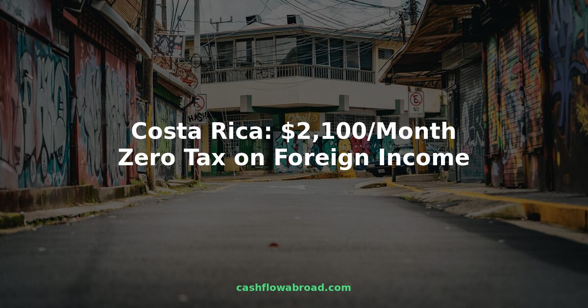 Colorful street scene in San José, Costa Rica — expats enjoy zero tax on foreign income