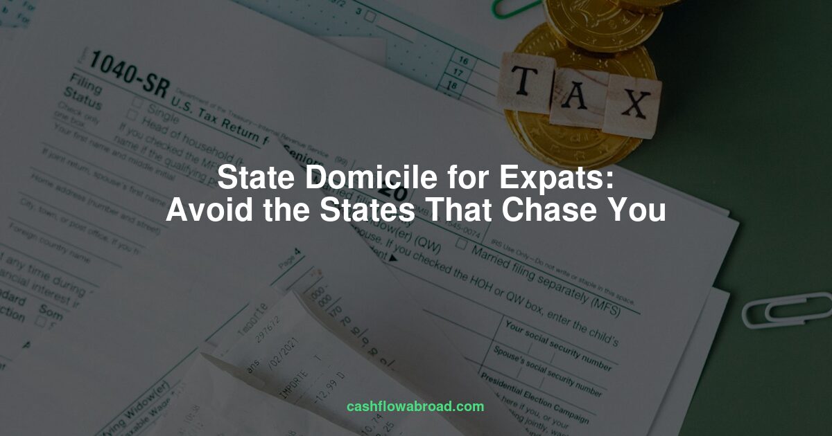 Tax documents on desk - US state domicile guide for expats living abroad