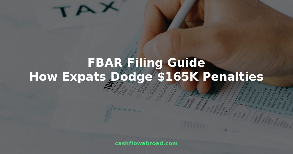 US expat reviewing tax filing documents for FBAR compliance