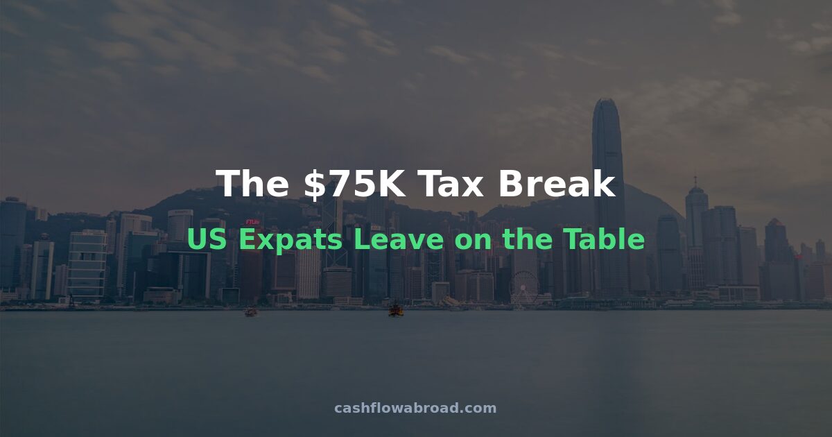 Hong Kong skyline — the Foreign Housing Exclusion can shelter up to $93,500 for US expats in high-cost cities