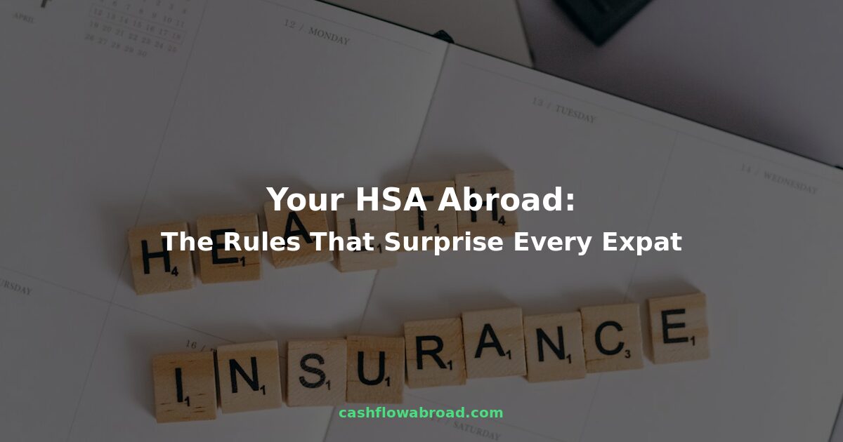 Health insurance tiles on a calendar representing HSA rules for US expats living abroad