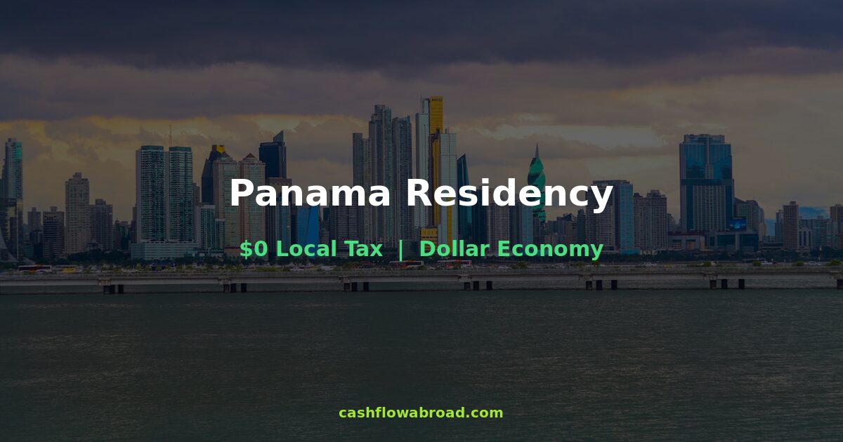 Panama City skyline at dusk — the dollar economy and zero local tax on foreign income make Panama a top expat destination