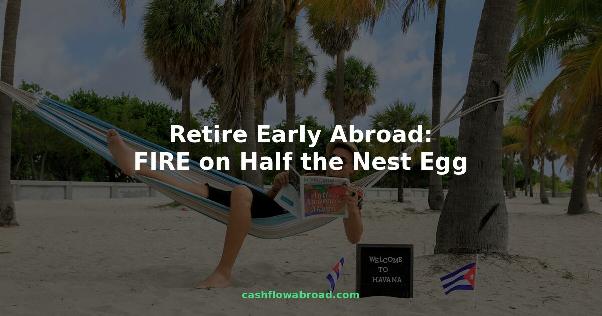 Man relaxing on tropical beach representing early retirement abroad