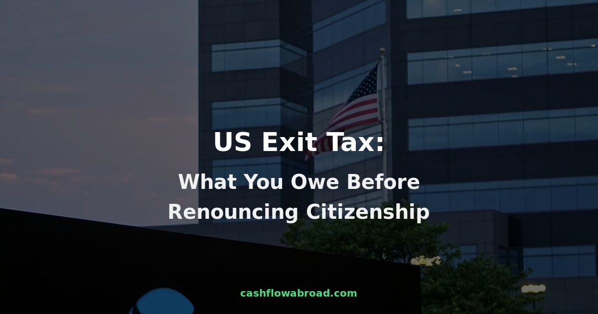 US flag on government building — US exit tax guide for expats renouncing citizenship