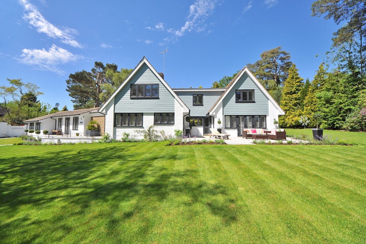Real estate property exterior representing homes available for purchase by American expats abroad