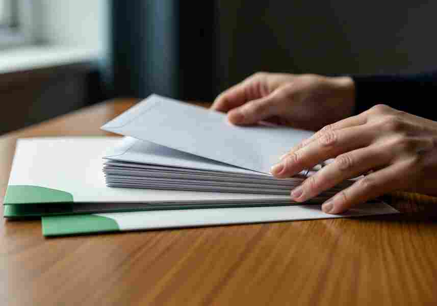 Hands carefully reviewing pages of a thick state tax document for US expat domicile compliance