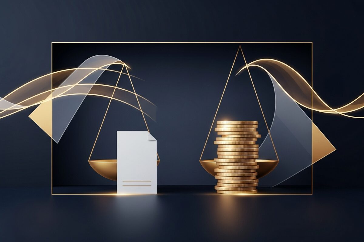 Abstract scales showing a small FBAR filing requirement weighed against a large financial penalty