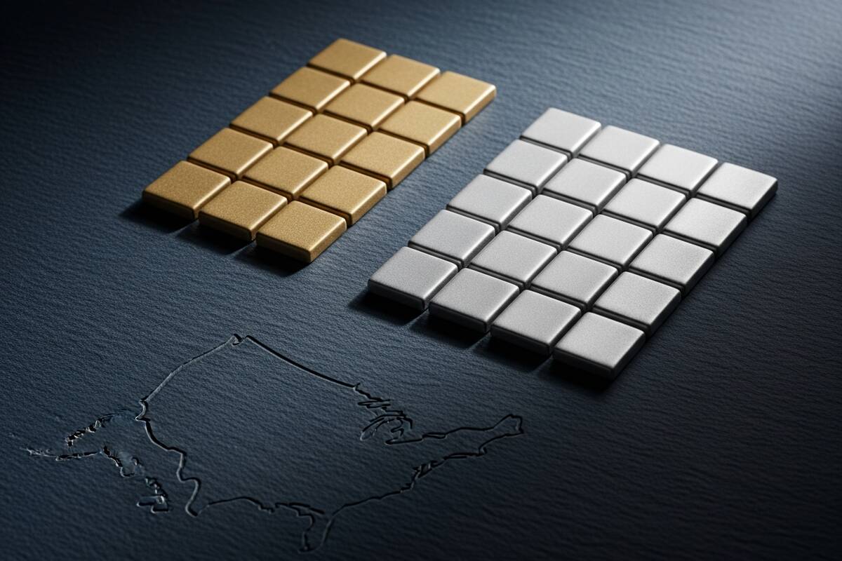 Two groups of gold and silver tiles on slate representing qualifying and non-qualifying pass-through business income
