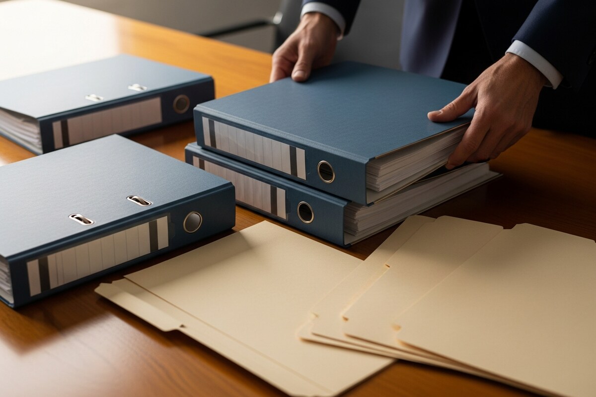 Tax professional organizing foreign corporate records to meet IRS Form 5471 reporting obligations