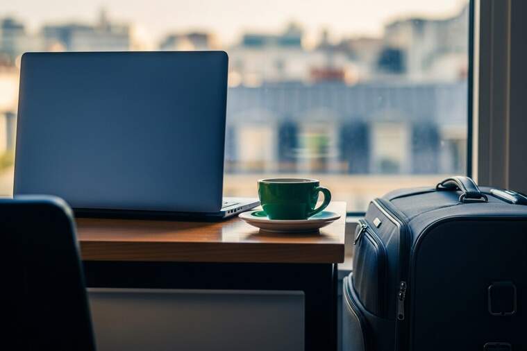 Freelancer working remotely reviewing client payment receipts and banking dashboard online