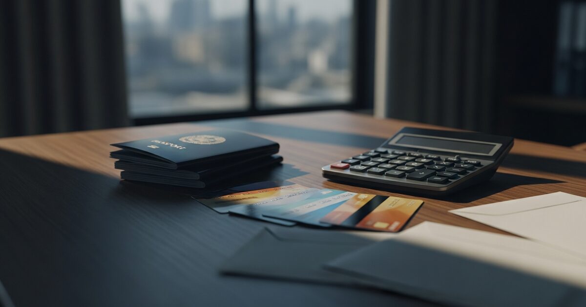 Desk setup for reviewing foreign account balances before FBAR filing