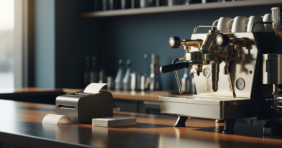 Cafe counter setup for managing local business reviews