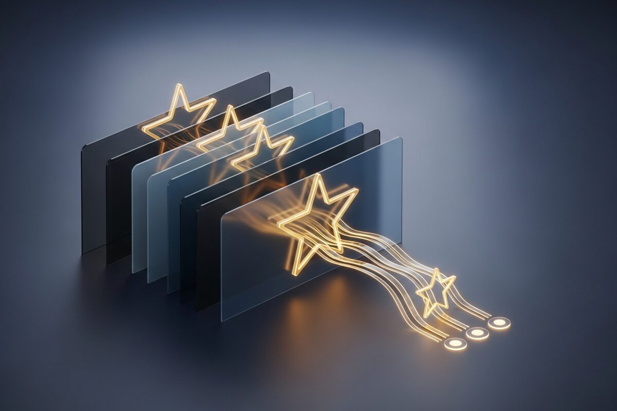 Abstract review signals moving through compliant response checkpoints