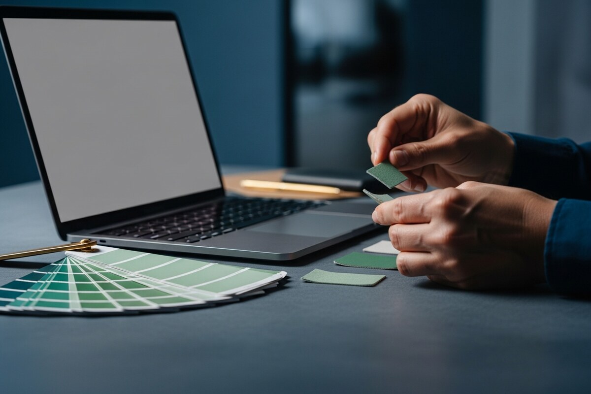Hands reviewing ecommerce product samples for localization quality