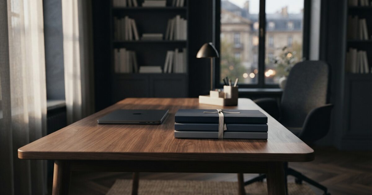 Contractor office workspace for AI insurance document tracking service