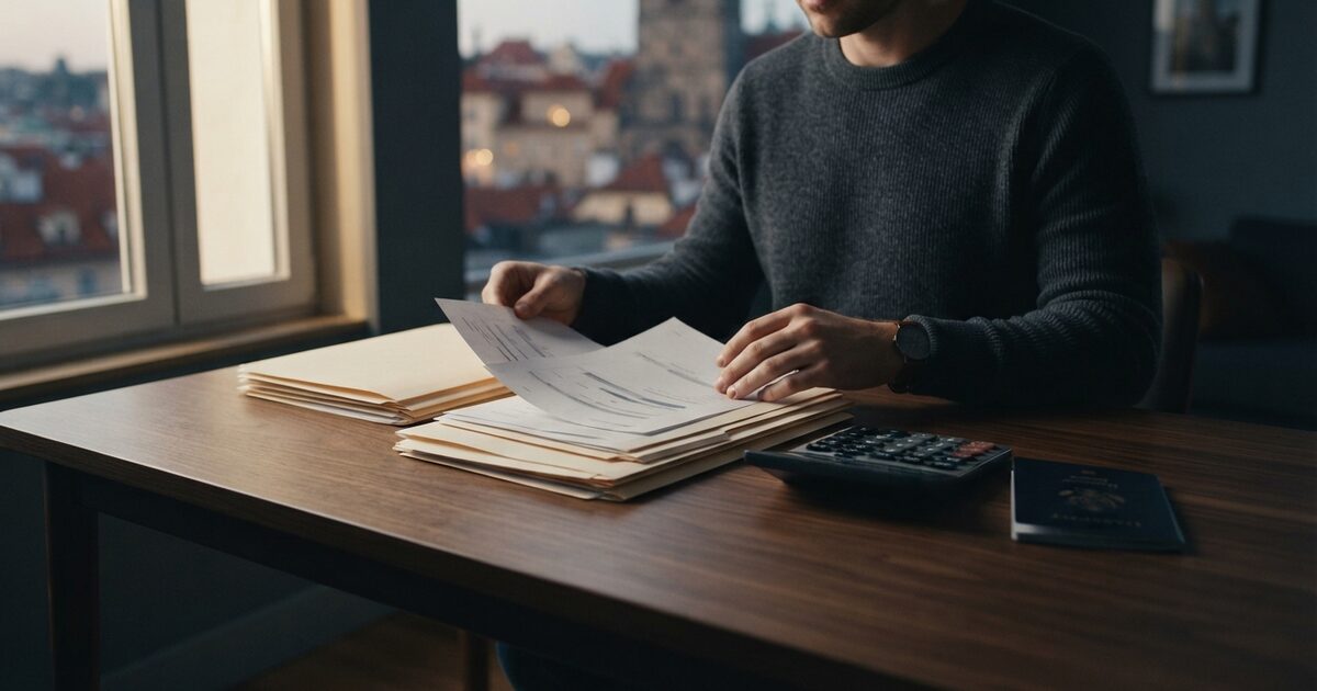 Expat reviews financial records before choosing tax filing help