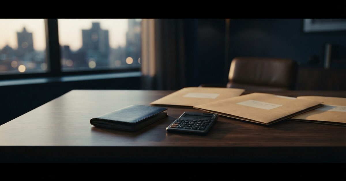 Tax planning desk with passport and organized disclosure folders