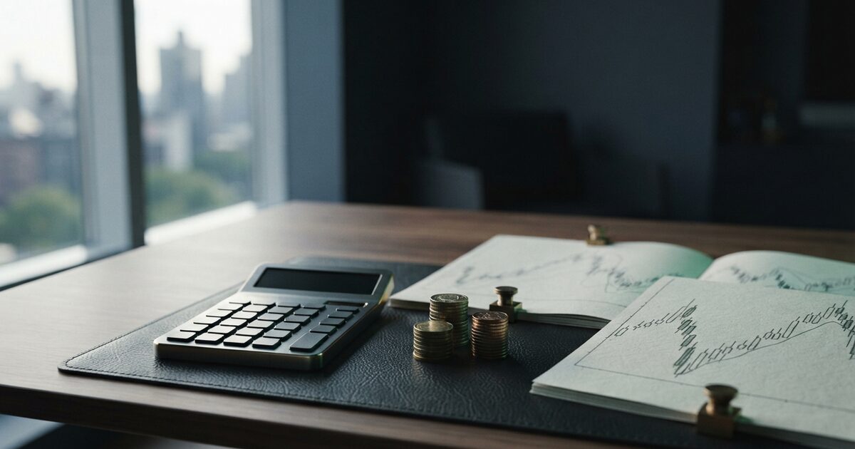 Investor calculating TFSA currency conversions at a walnut desk