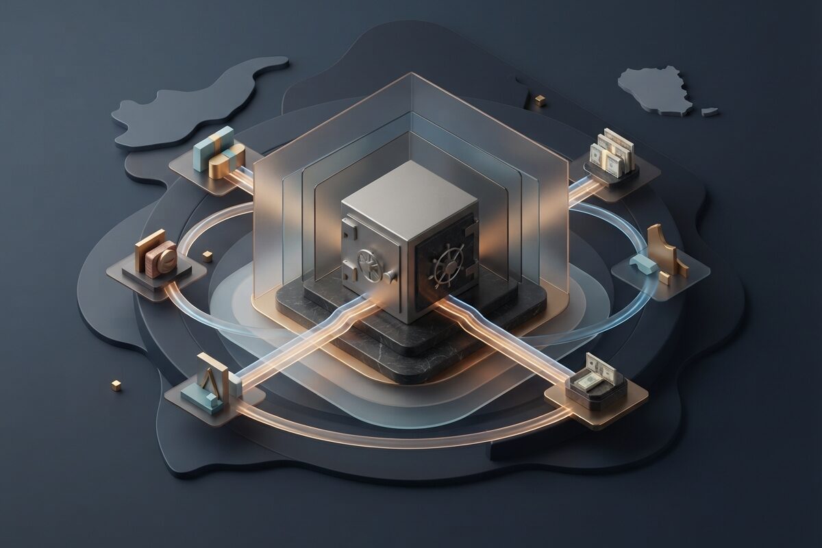 Layered brokerage accounts connected to one central protection boundary