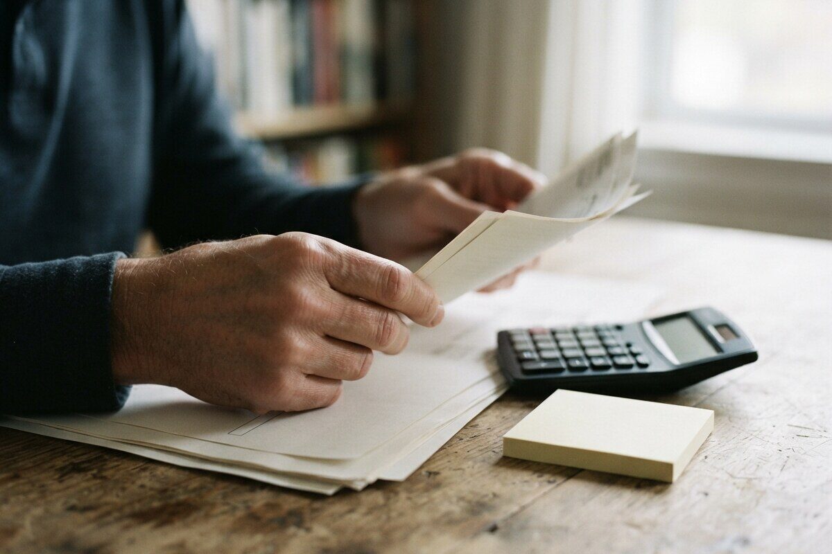 Hands sorting TFSA statements before cross-border tax review