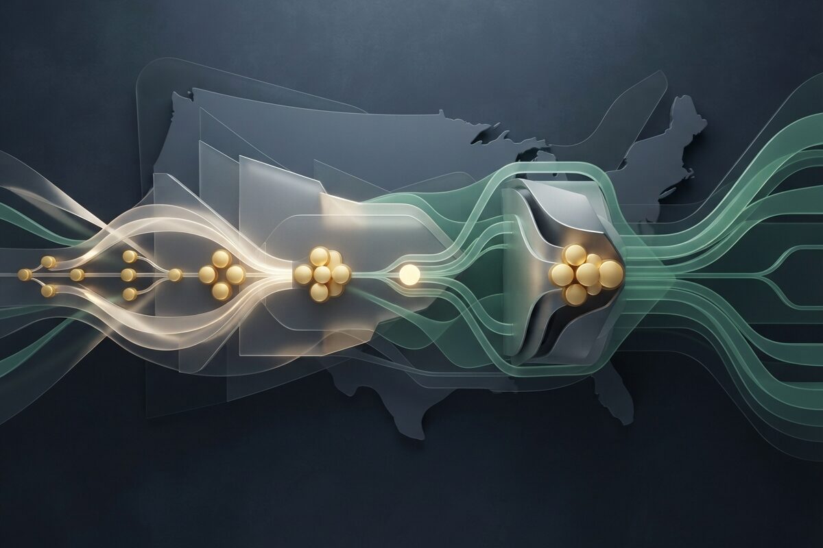 Glowing nodes on slate mapping a confirmation and fill loop