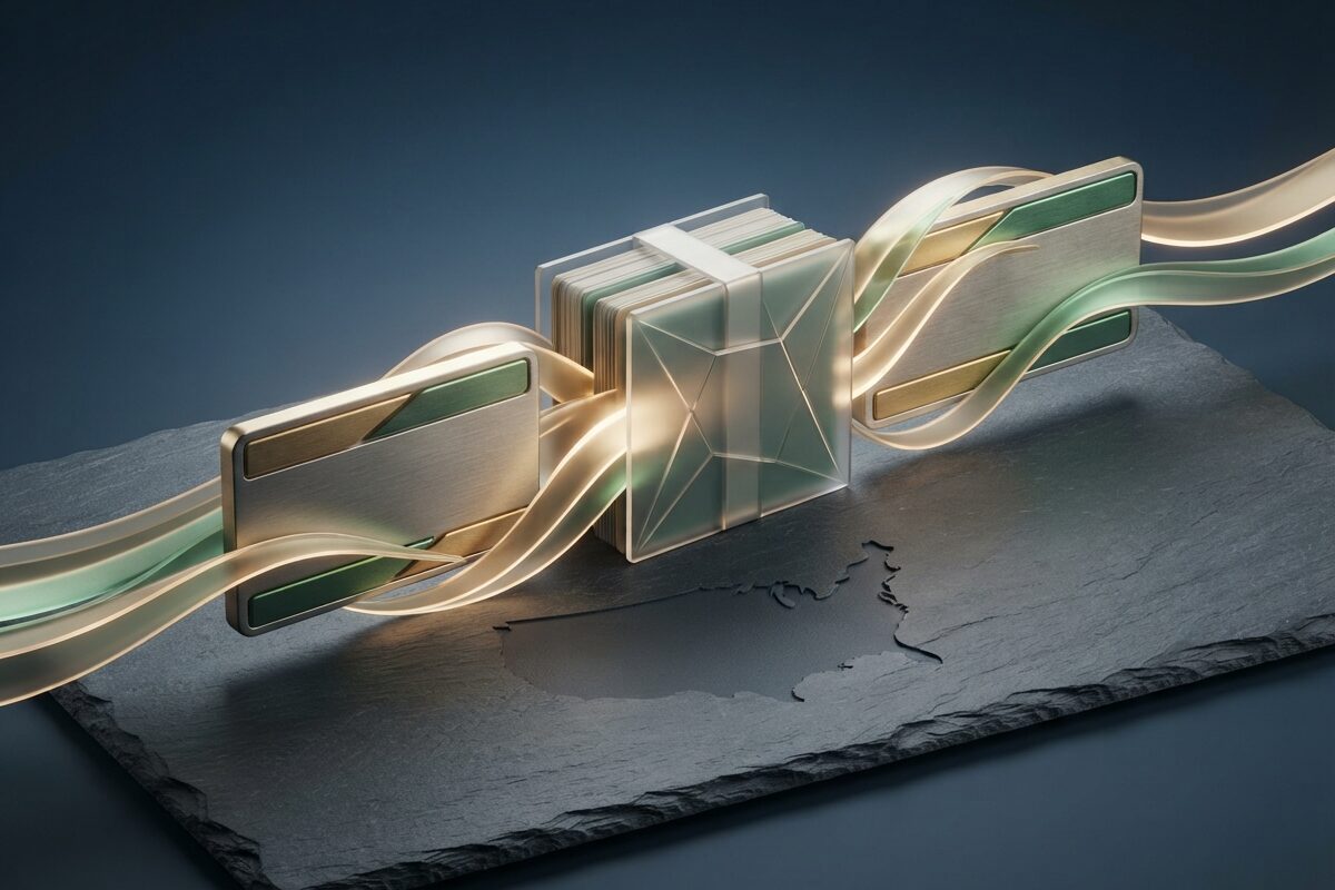 Two identity tokens merging into one sealed file stack