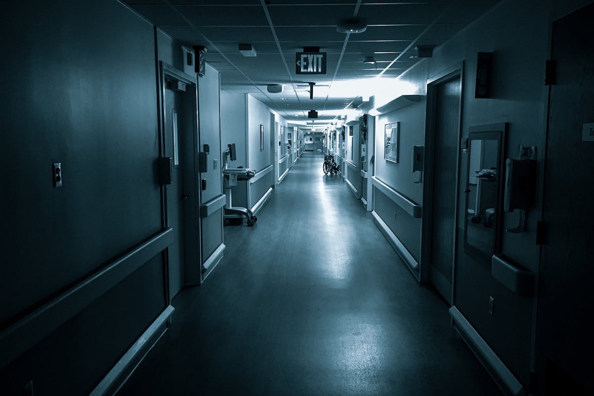 Modern international hospital corridor representing expat healthcare access abroad