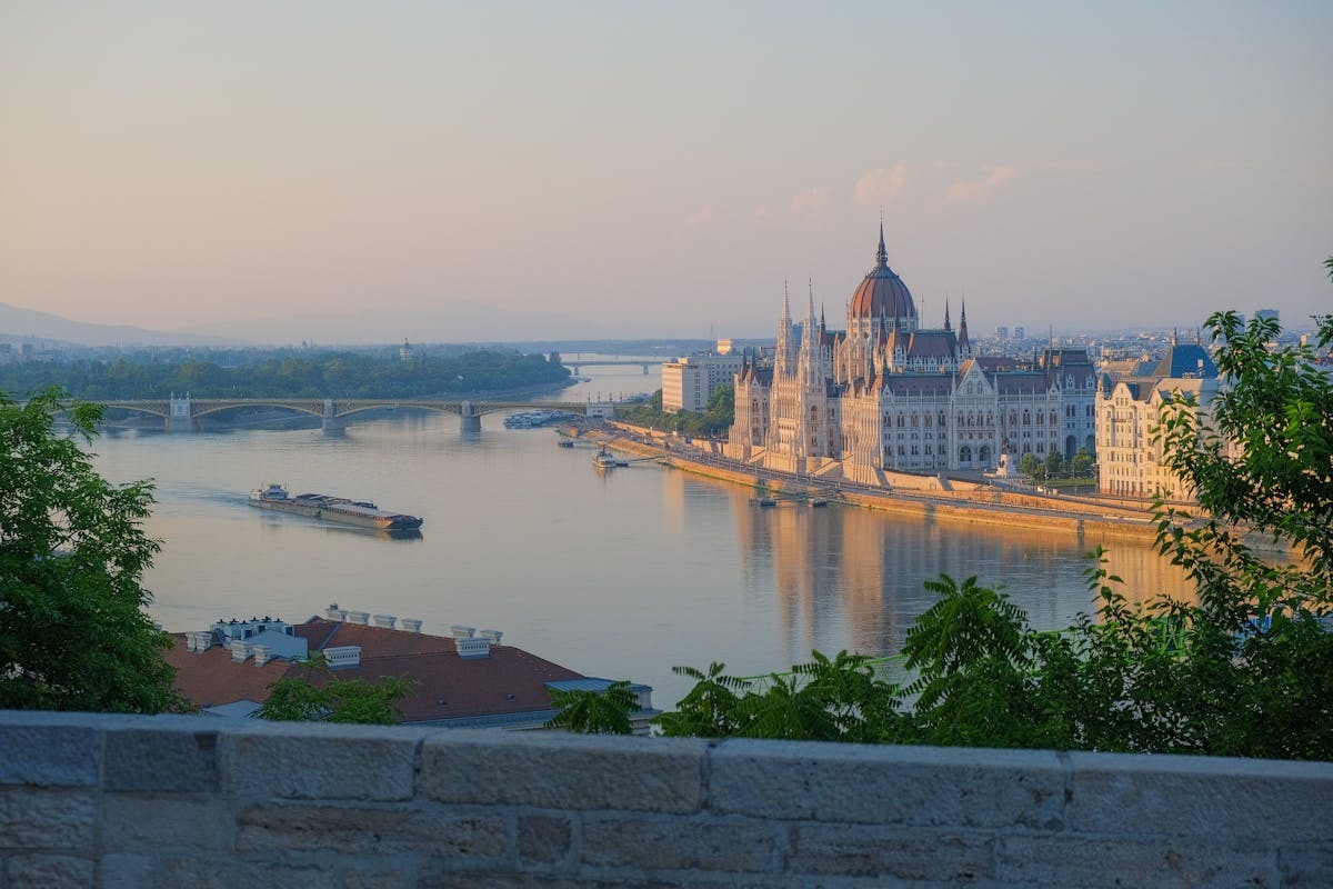Budapest along the Danube River at sunset - expat life in Hungary