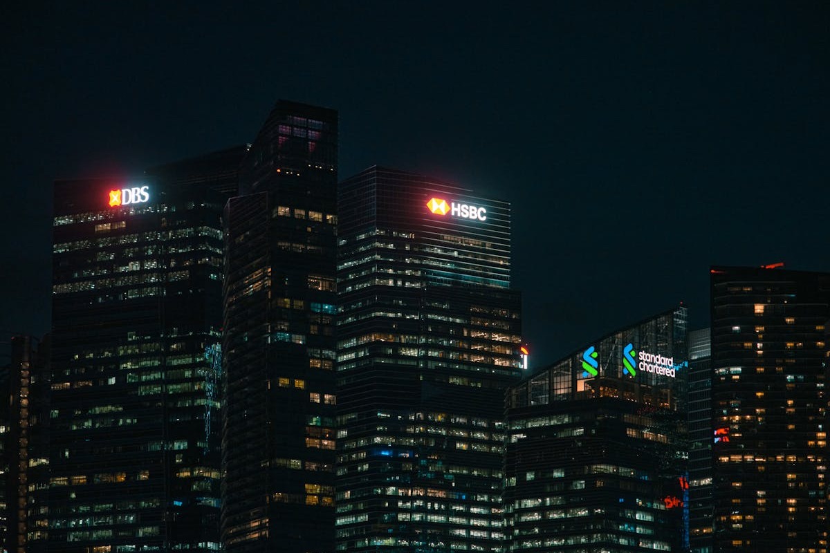 Singapore financial district at night — a top destination for Americans renouncing US citizenship