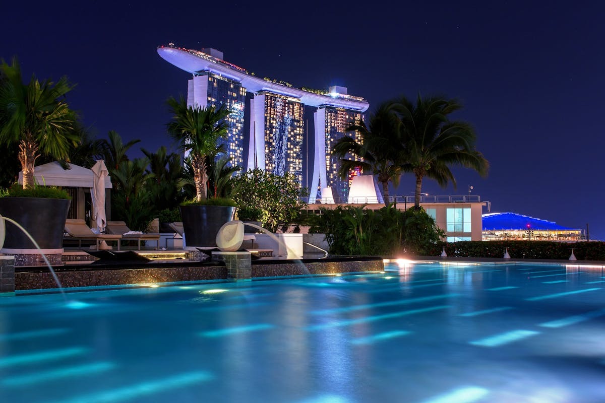 Marina Bay Sands Singapore at night - premier expat destination in Asia