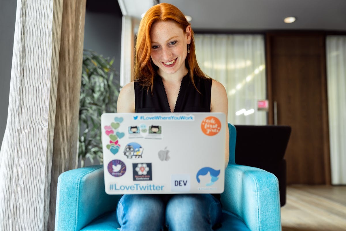 Digital nomad solopreneur working on laptop remotely